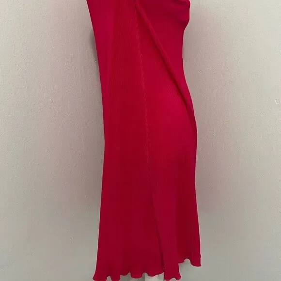 Zara Hot Pink Pleated Flowy Dress - Picture 3 of 5